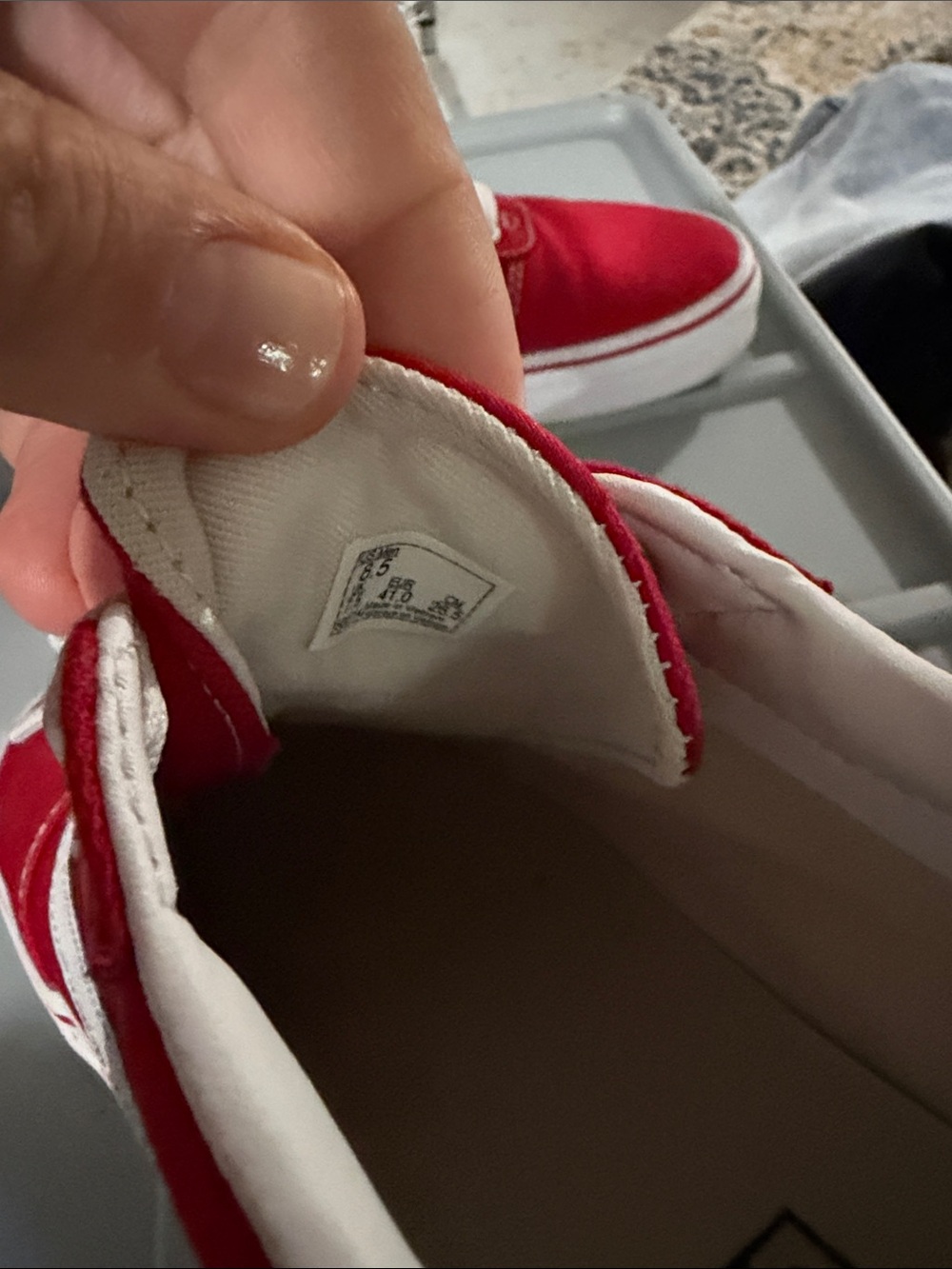 Vans Red and White Old Skool Sneakers - Picture 2 of 5